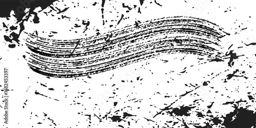 Dry Brush Strokes and Scratches Retro Grunge Background. Distressed Grungy Seamless Pattern Design eps 10