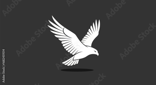Majestic white eagle in flight with wings spread wide.