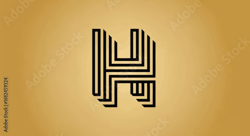Stylized letter H logo design with parallel lines.