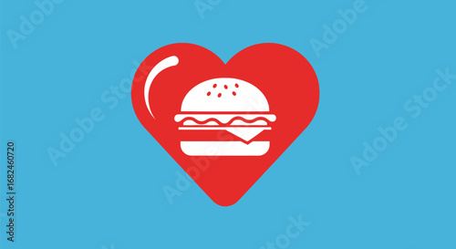Heart with Burger Icon.