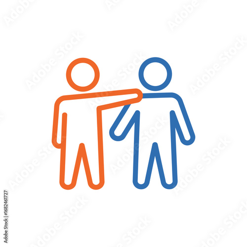 Empathy and Support Icon Illustration: A Symbol of Friendship, Guidance, and Solidarity in Modern Design with Transparent Background for Versatile Use