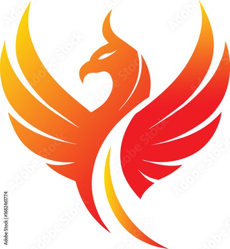 vector illustration of a fiery bird