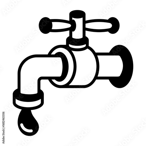 A hand drawn style icon showing water tap

