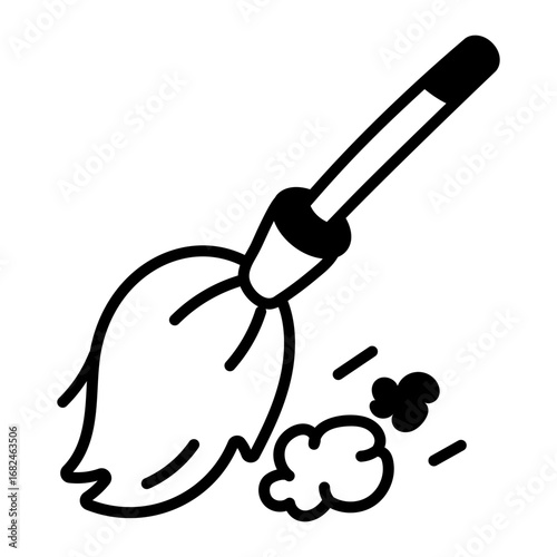 A hand drawn style icon showing collecting garbage
