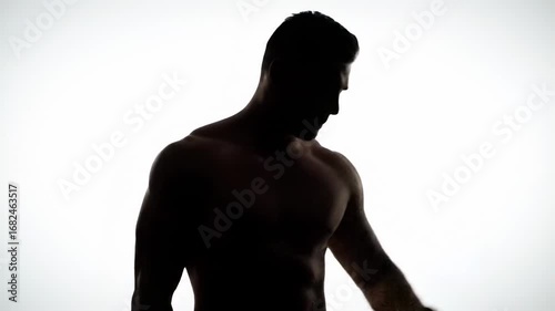 Muscular silhouette flexing