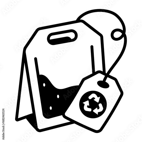 A hand drawn style icon showing tea bag
