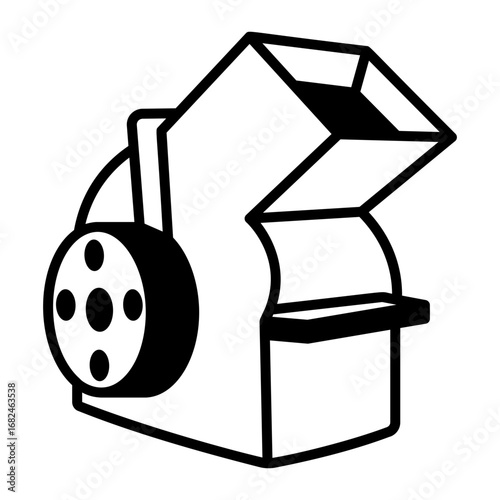 A sketchy style icon depicting glass crusher
