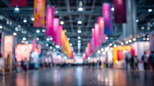 Wallpaper Mural A vibrant exhibition hall filled with colorful banners, showcasing creative displays and networking opportunities. Torontodigital.ca