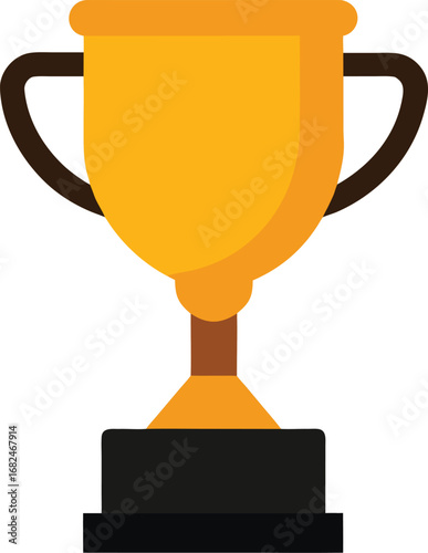 Golden trophy cup vector illustration for victory and achievement awards transparent background