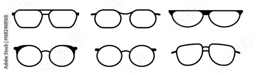 Glasses silhouette. Sun glasses  frame. Glasses vector collection.