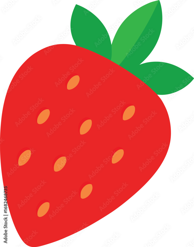 Obraz premium Juicy red strawberry slice vector illustration detailed fresh fruit art scalable eps transparent background