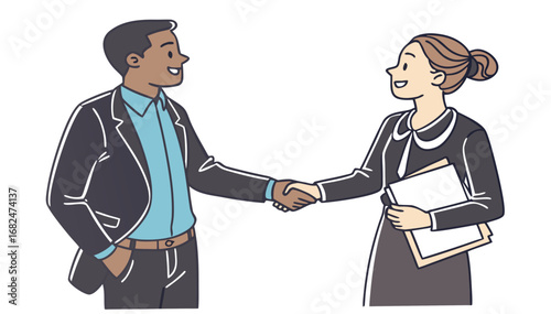 Diverse business professionals shaking hands handshake partnership