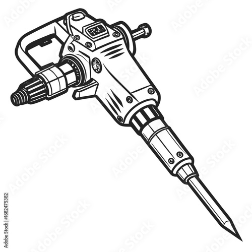 Heavy duty demolition tool with pointed bit jackhammer construction