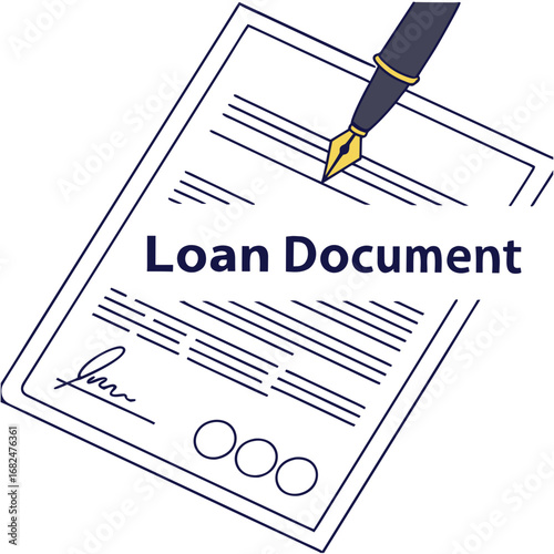 Loan document with fountain pen agreement contract