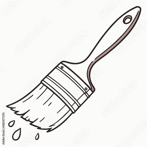 Paintbrush with dripping paint tool