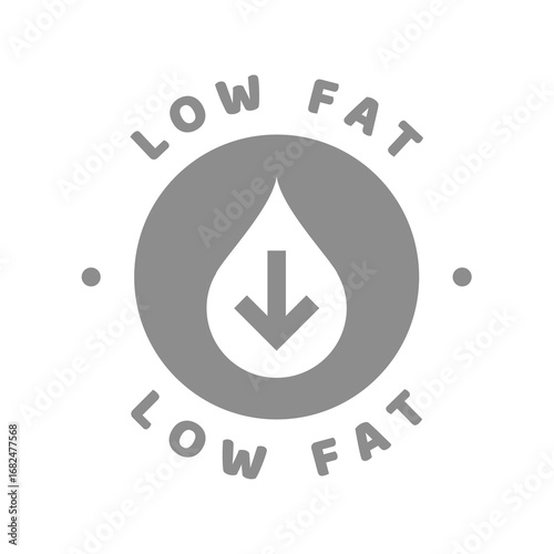 Low fat vector label. Low in fats product or food icon.