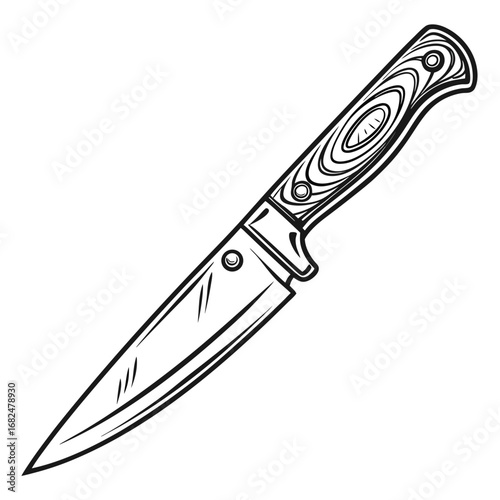 Sharp steel blade with wooden handle knife cutting tool
