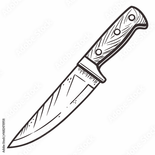 Sharp steel blade with wooden handle kitchen utensil kitchen knife