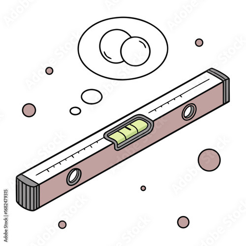 Spirit Level With Measuring Marks And Bubbles measuring tool construction