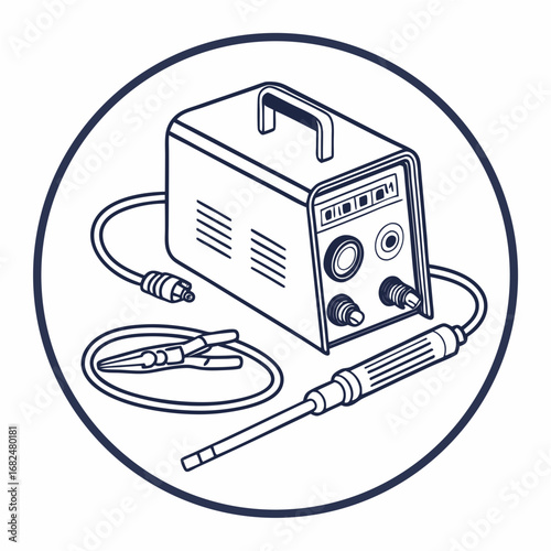 Welding machine with cables and clamps industrial equipment metalworking