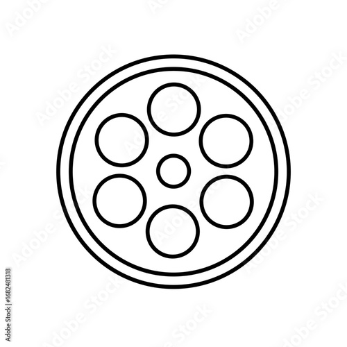film reel icon on metal internet button