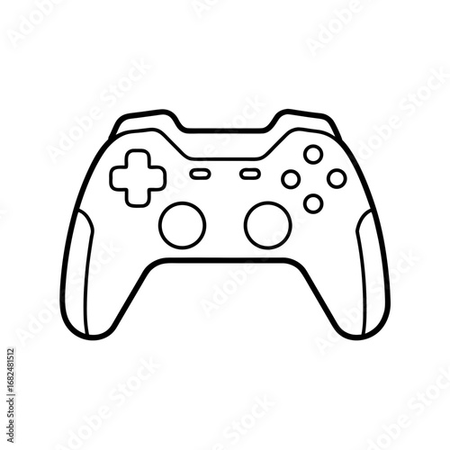 Modern video game controller icon line art