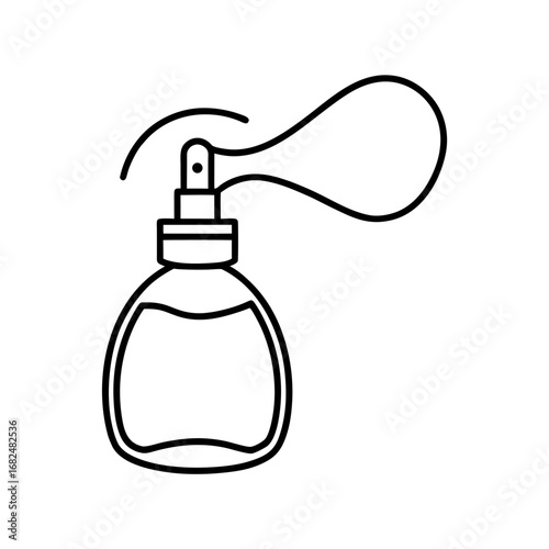 Vintage perfume bottle with a bulb atomizer spray icon
