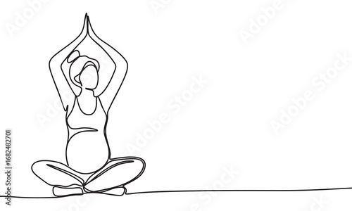 Pregnant Woman Meditating in Lotus Pose