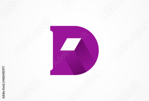 Astract Letter D Bar Logo, Modern Letter D with Bar icon inside  logo design, vector illustration
