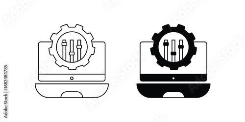 Customize set icon with white background vector stock illustration