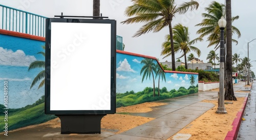Blank vertical billboard mockups on street, advertising and promotional display.	