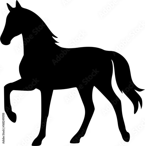 Horse Silhouette Vector | Equine Animal Outline | Wild Stallion Graphic Design