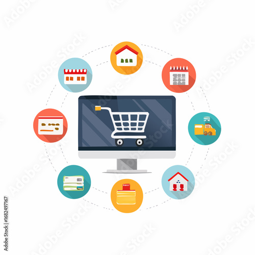 E-commerce business icon collection for website and mobile design