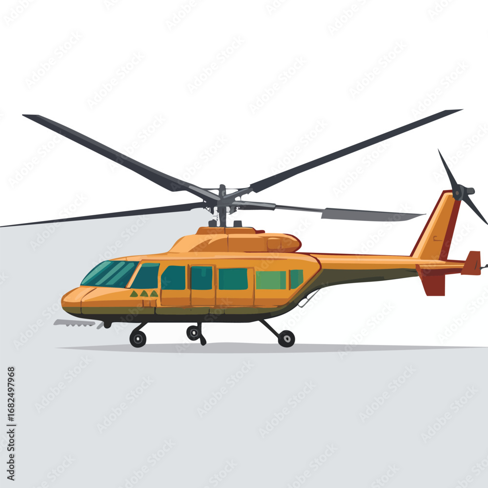 Fototapeta premium Military Transport Helicopter Vector Illustration - AI Generated