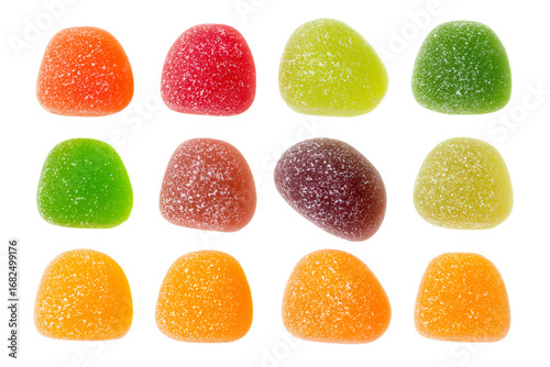  set of assorted gumdrops isolated on transparent background, Clipart png