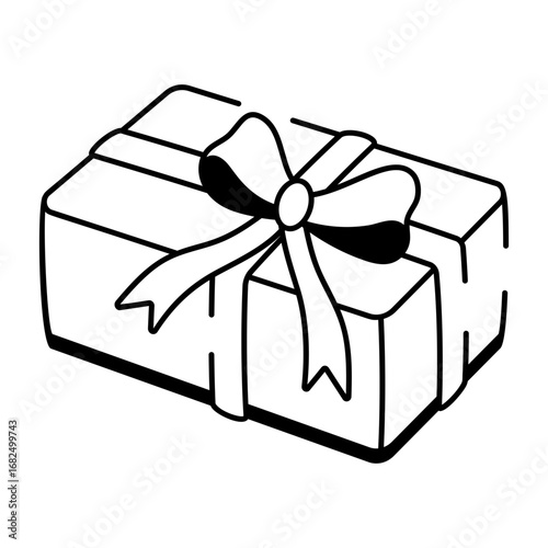 A hand drawn style icon showing gift
