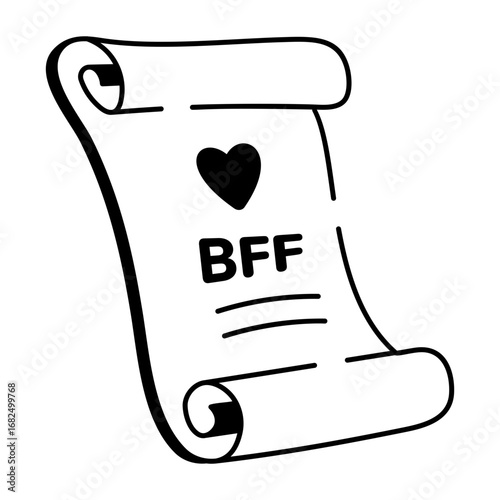 A drawing style icon showing bf letter
