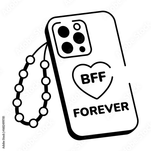 A hand drawn style icon showing phone case
