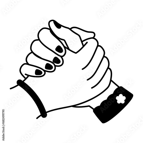 A hand drawn style icon representing friends forever
