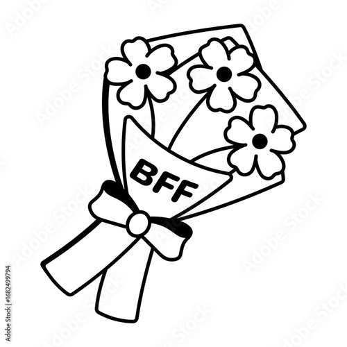 A sketchy style icon showing bff bouquet
