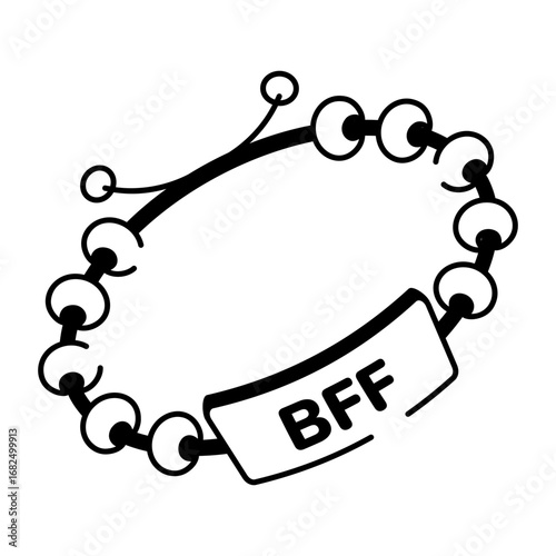 A hand drawn style icon representing friendship band

