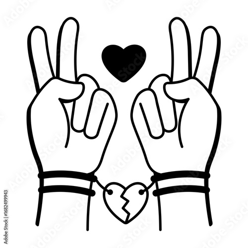 A drawing style icon representing besties forever

