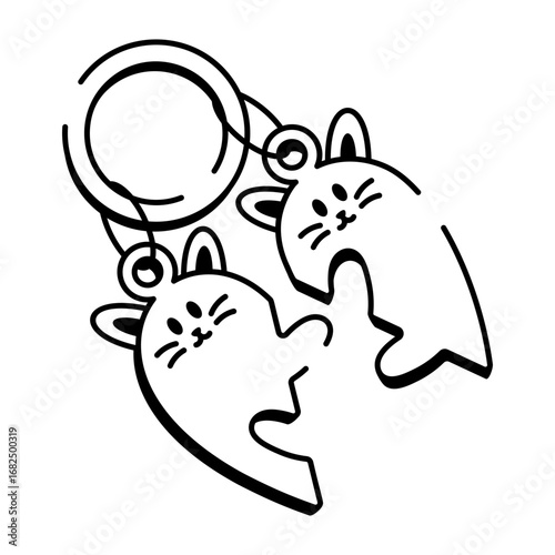 A doodle style icon depicting bff keychain
