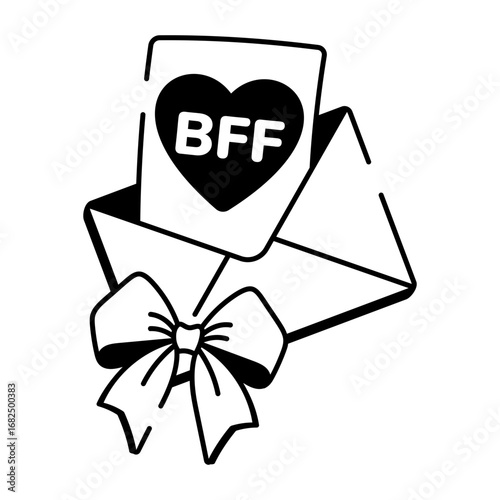A drawing style icon showing bff message
