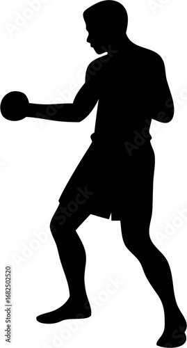 Muay Thai Silhouette Vector | Kickboxing Fighter Outline | Martial Arts Combat Design
