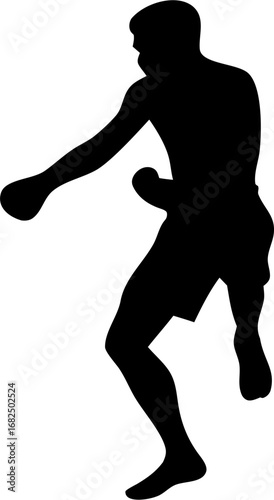 Muay Thai Silhouette Vector | Kickboxing Fighter Outline | Martial Arts Combat Design