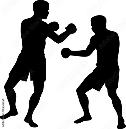 Muay Thai Silhouette Vector | Kickboxing Fighter Outline | Martial Arts Combat Design