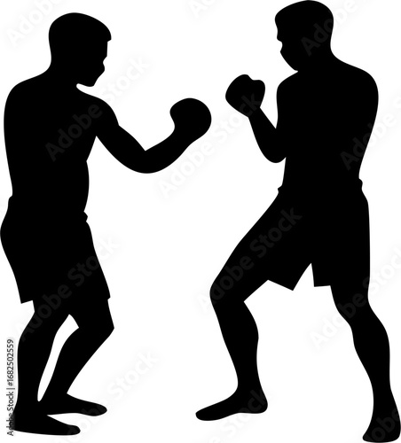 Muay Thai Silhouette Vector | Kickboxing Fighter Outline | Martial Arts Combat Design