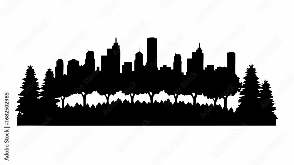 Fototapeta premium City Skyline Silhouette
