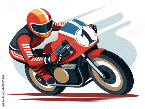 Motorcycle Racer Illustration